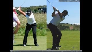 Jon Rahm golf swing  Long Iron faceon amp downtheline July 2017 [upl. by Russell]