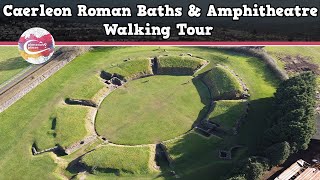 CAERLEON ROMAN BATHS amp AMPHITHEATRE WALES  Walking Tour  Pinned on Places [upl. by Tolkan]