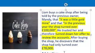 How to apply misrepresentation Liam cupcake scenario [upl. by Berget]