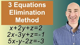 Solving Systems of 3 Equations Elimination [upl. by Torruella]