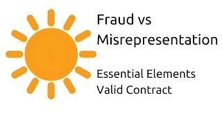 Fraud vs Misrepresentation  Other Essential Elements of a Valid Contract  CA CPT  CS amp CMA [upl. by Eryn189]